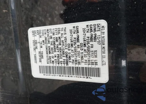 2009 Nissan Murano Le z USA, uszkodzony, nr VIN JN8AZ18W09W107539